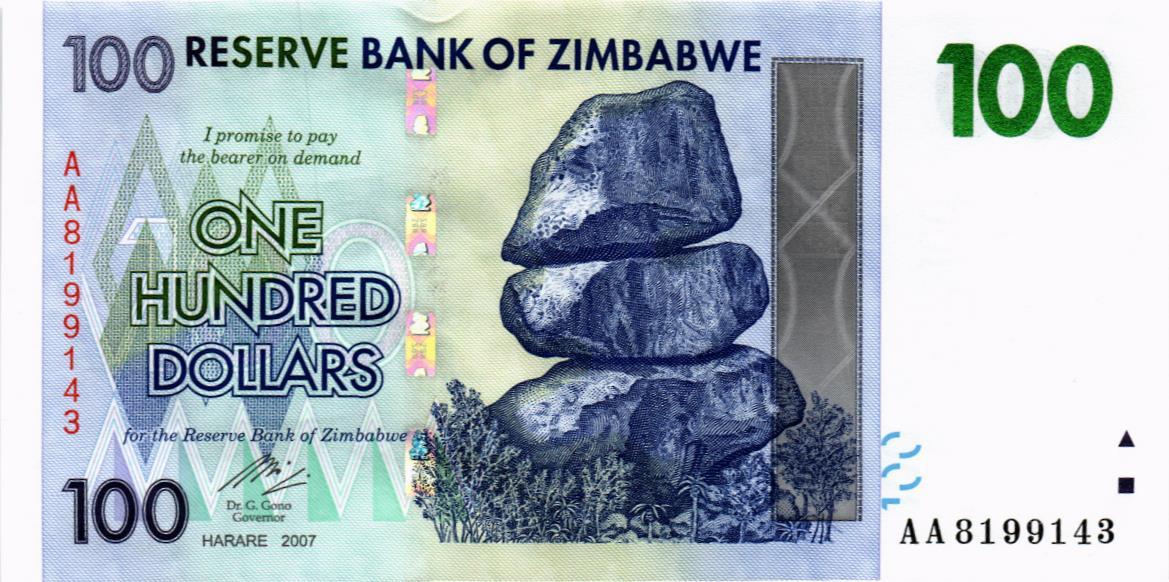 ЗИМБАБВЕ 100 ДОЛЛАРОВ (-АА-)