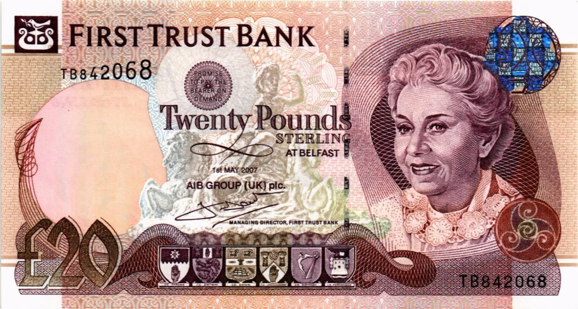 СЕВЕРНАЯ ИРЛАНДИЯ 20 ФУНТОВ (FIRST TRUST BANK)