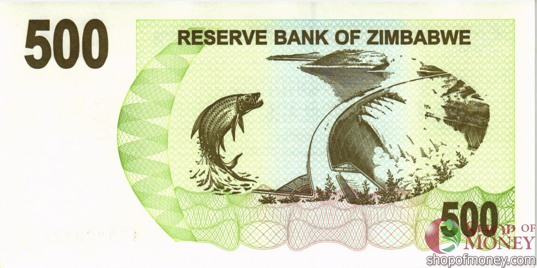 ЗИМБАБВЕ 500 ДОЛЛАРОВ мини 2