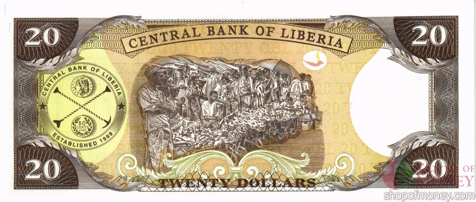 ЛИБЕРИЯ 20 ДОЛЛАРОВ мини 2