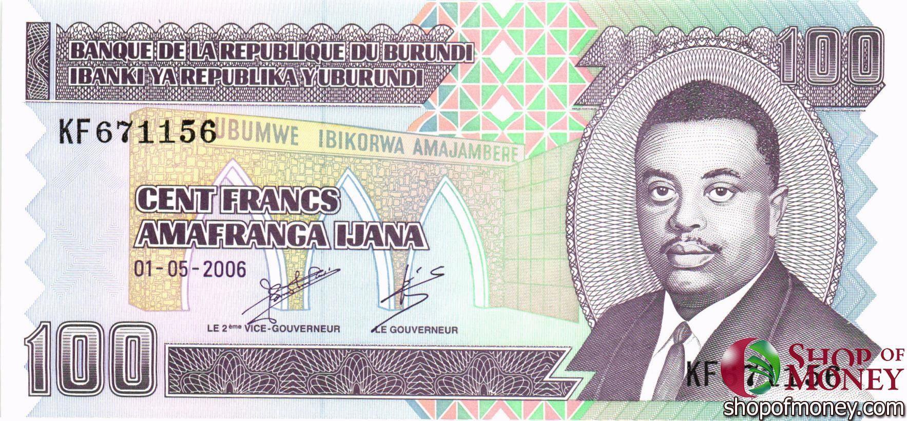 БУРУНДИ 100 ФРАНКОВ