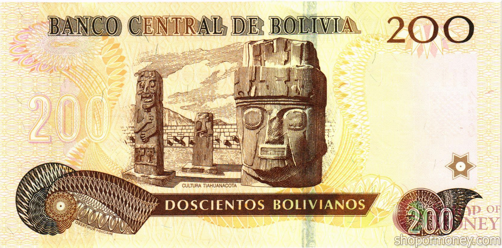 БОЛИВИЯ 200 БОЛИВИАНО мини 2