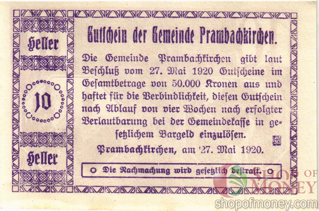 АВСТРИЯ 10 ХЕЛЛЕРОВ (НОТГЕЛЬД) мини 2