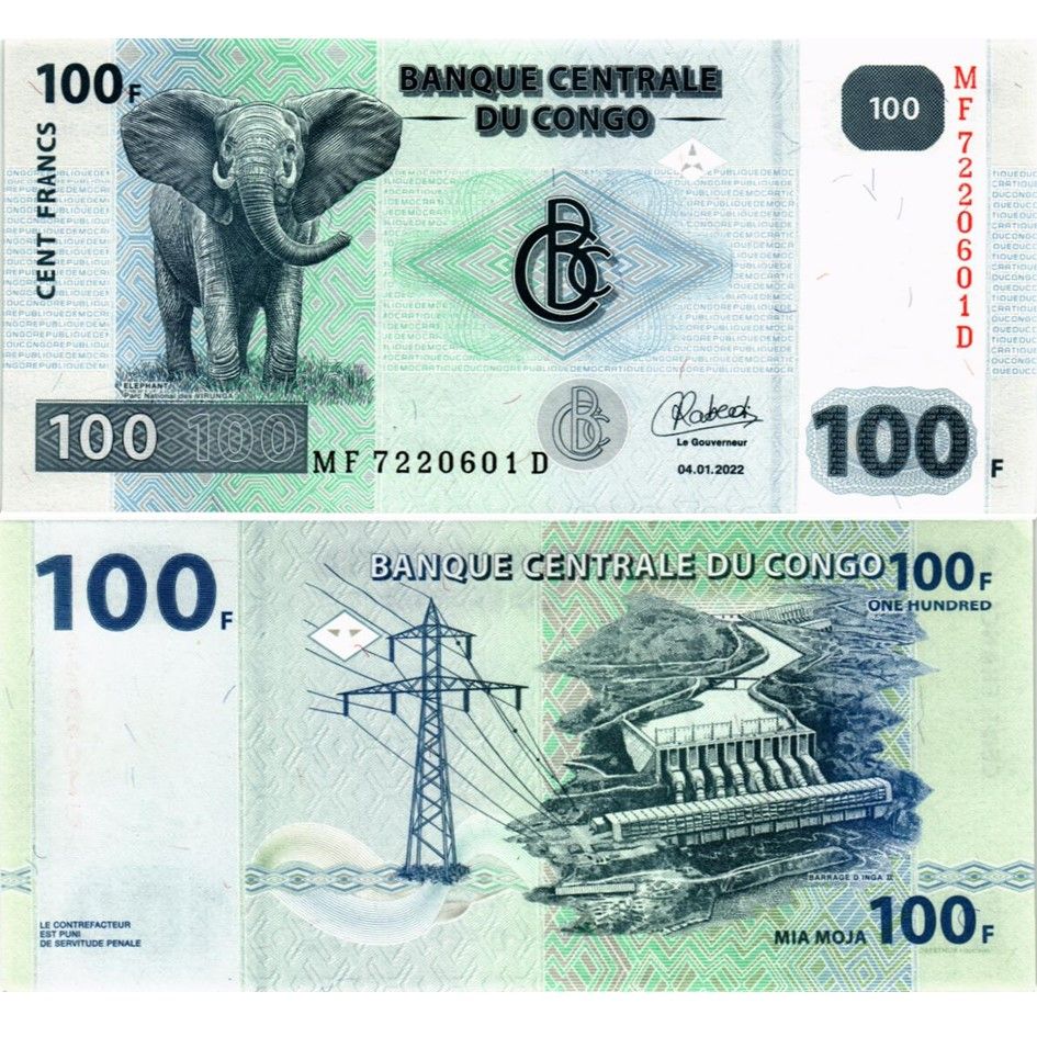 КОНГО ДР НАБОР 1000-500-200-100-50 ФРАНКОВ мини 4