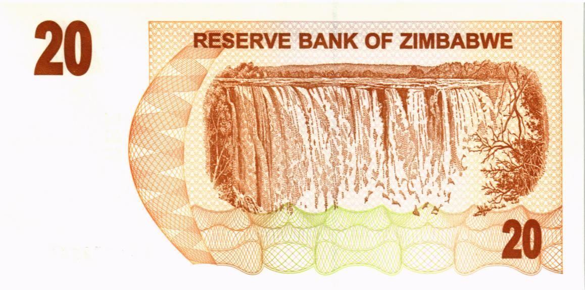 ЗИМБАБВЕ 20 ДОЛЛАРОВ мини 2