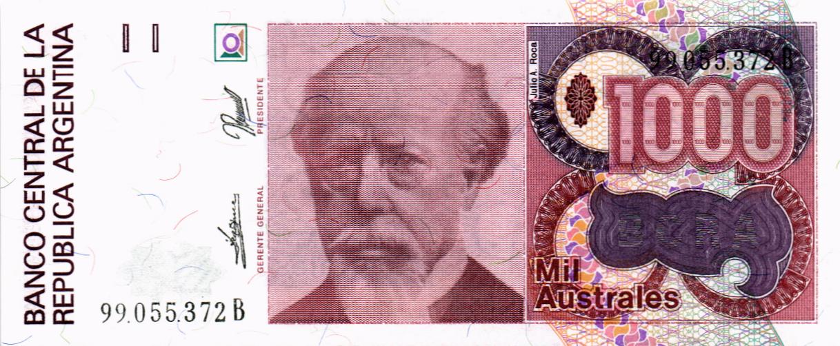 АРГЕНТИНА 1000 АУСТРАЛЕЙ мини 1