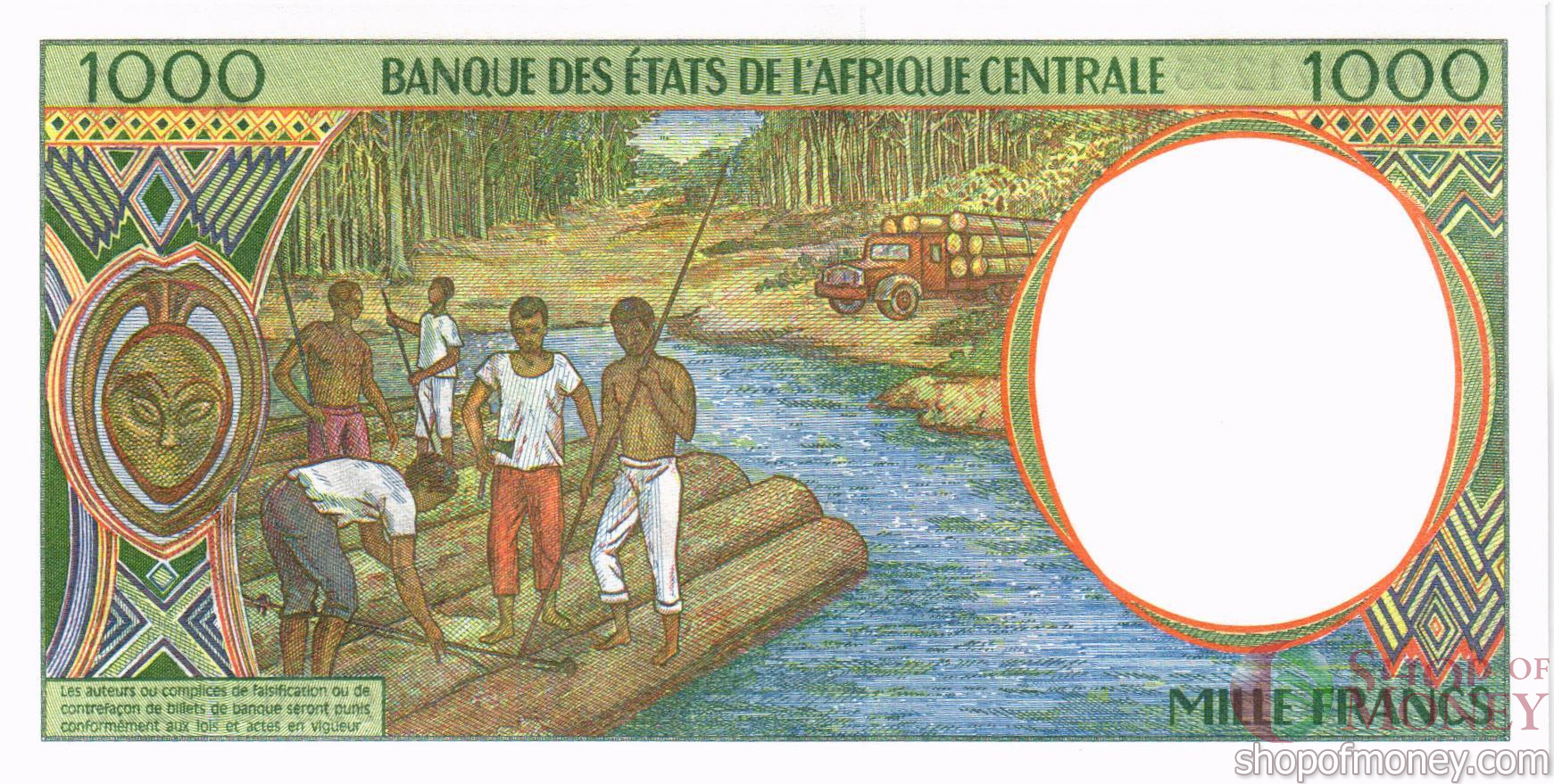 CAS - ЦАР 1000 ФРАНКОВ (F) мини 2