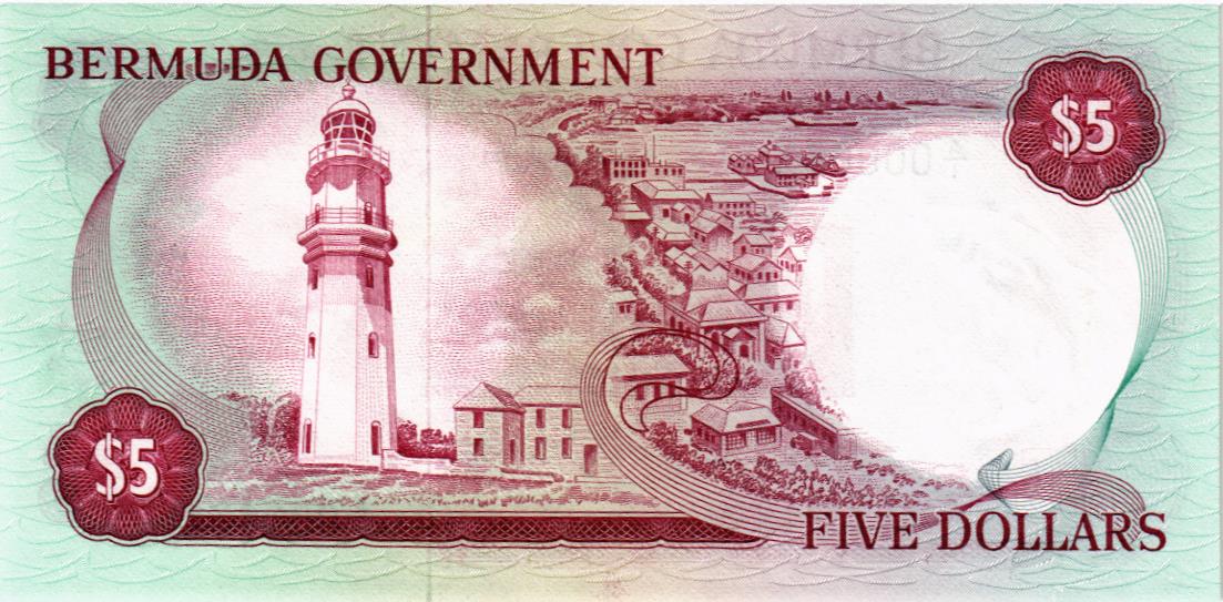 БЕРМУДСКИЕ ОСТРОВА 5 ДОЛЛАРОВ (НИЗКИЙ НОМЕР) мини 2
