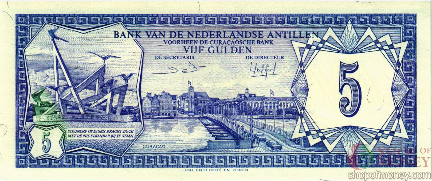 НИДЕРЛАНДСКИЕ АНТИЛЬСКИЕ ОСТРОВА 5 ГУЛЬДЕНОВ мини 2
