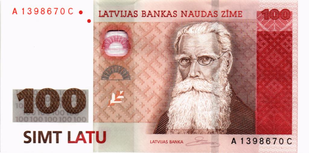 ЛАТВИЯ 100 ЛАТ мини 1