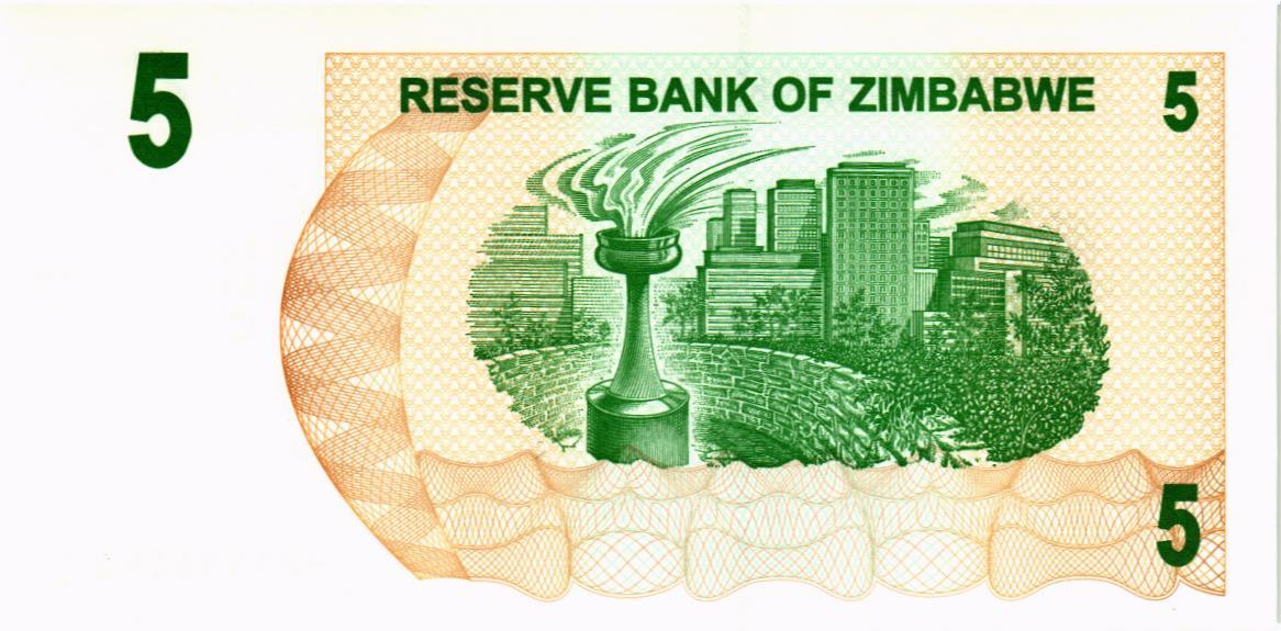 ЗИМБАБВЕ 5 ДОЛЛАРОВ мини 2