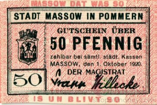 ГЕРМАНИЯ 50 ПФЕННИГОВ (НОТГЕЛЬД)