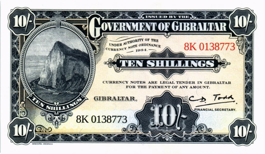 ГИБРАЛТАР 10 ШИЛЛИНГОВ