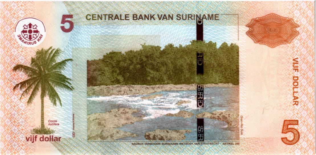 СУРИНАМ 5 ДОЛЛАРОВ мини 2