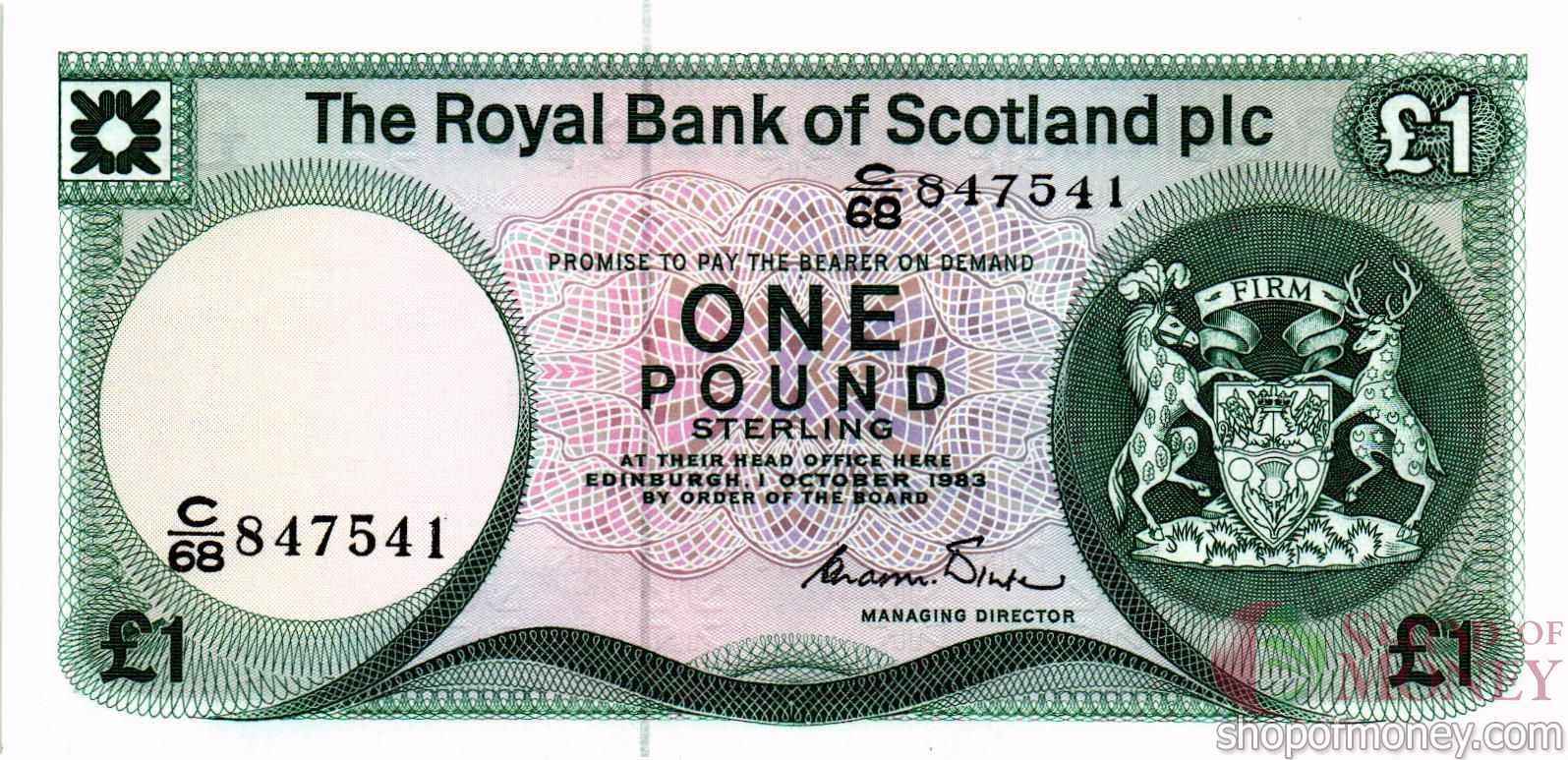 ШОТЛАНДИЯ 1 ФУНТ 