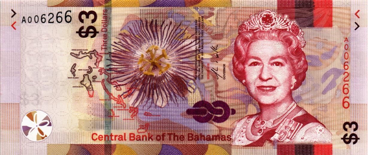 БАГАМСКИЕ ОСТРОВА 3 ДОЛЛАРА мини 1