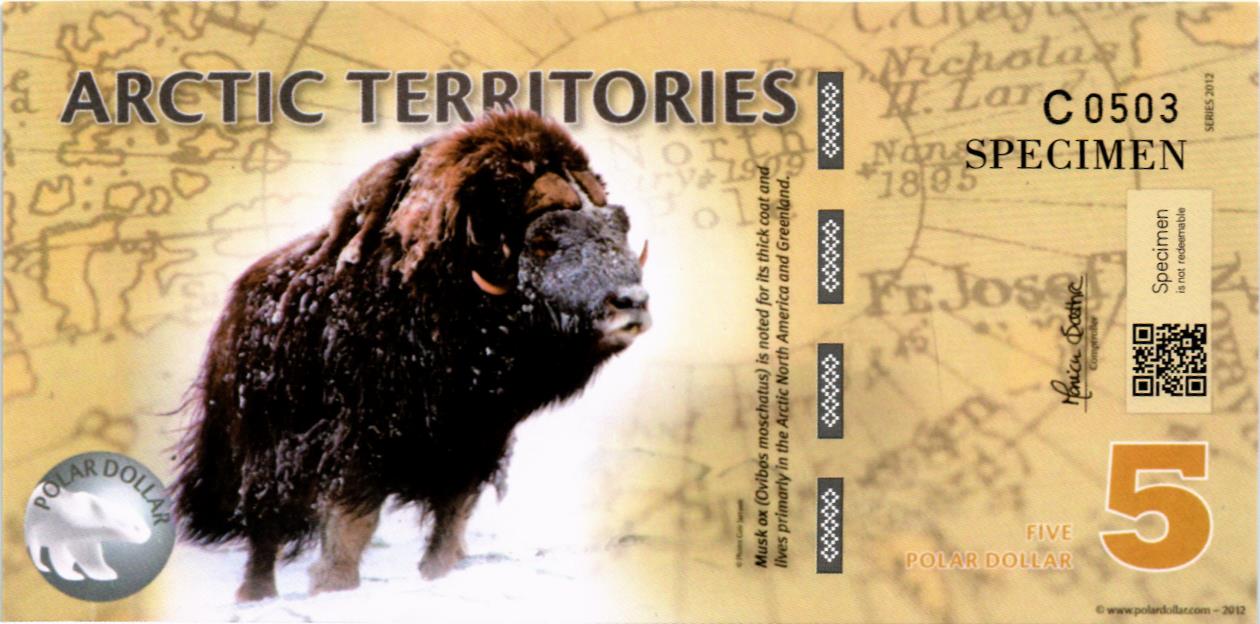 АРКТИЧЕСКИЕ ТЕРРИТОРИИ 5 ДОЛЛАРОВ (ОБРАЗЕЦ) мини 1