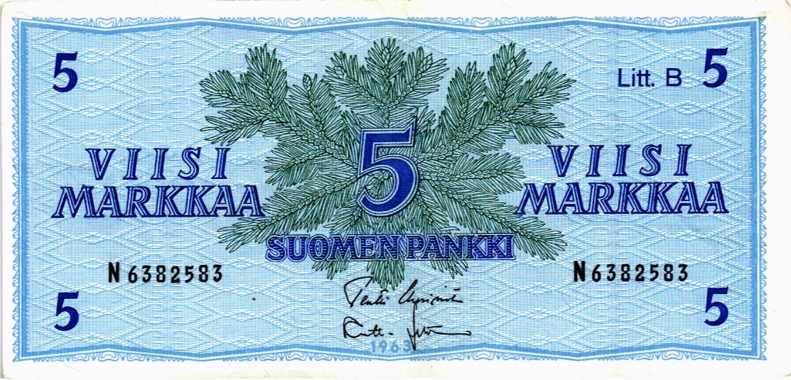 ФИНЛЯНДИЯ 5 МАРОК (Litt. B) мини 1