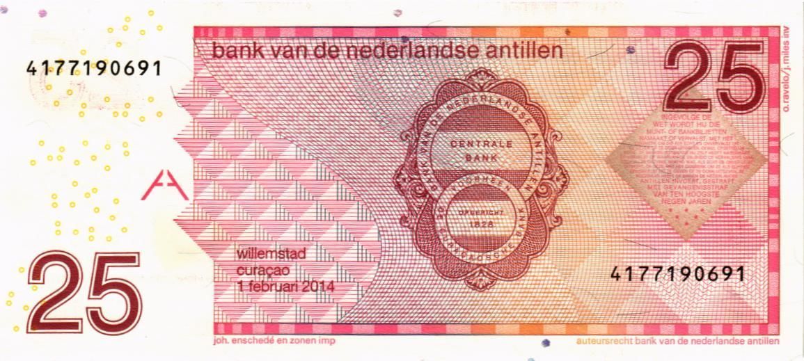 НИДЕРЛАНДСКИЕ АНТИЛЬСКИЕ ОСТРОВА 25 ГУЛЬДЕНОВ мини 2