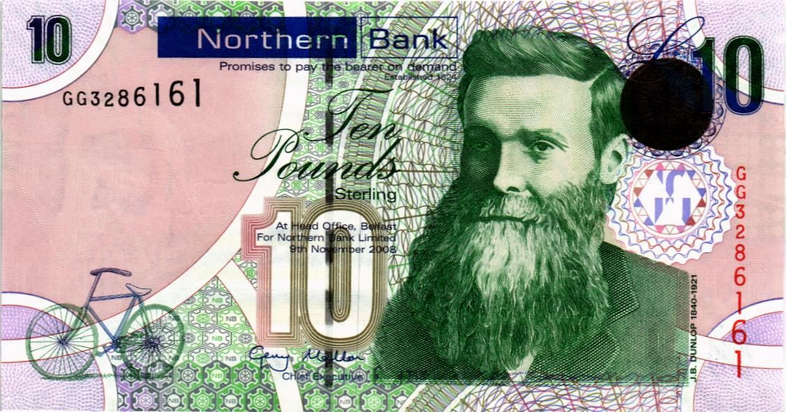 СЕВЕРНАЯ ИРЛАНДИЯ 10 ФУНТОВ (NORTHERN BANK) мини 1