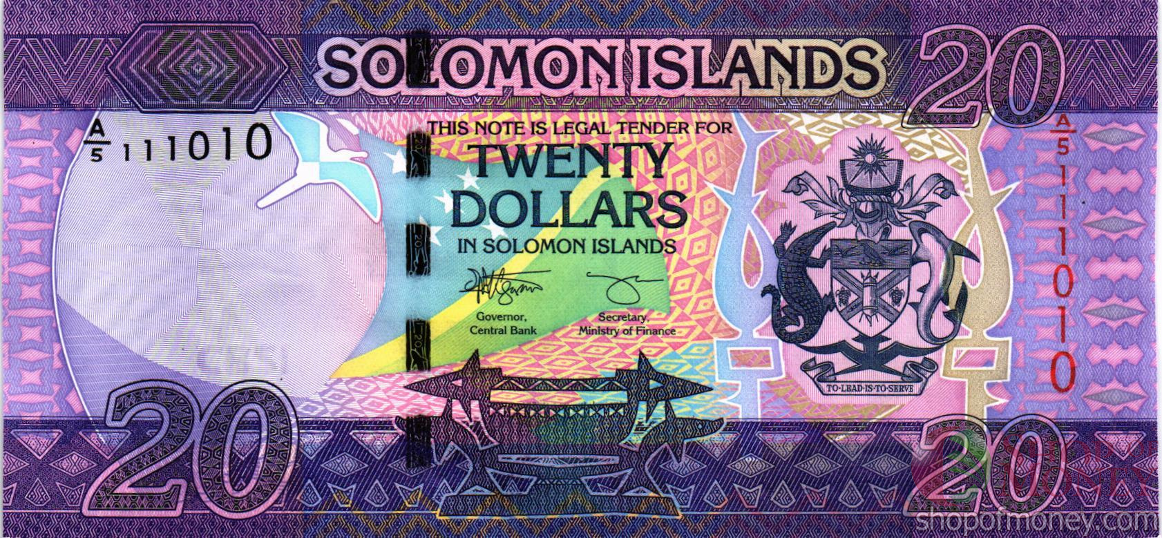 СОЛОМОНОВЫ ОСТРОВА 20 ДОЛЛАРОВ мини 1