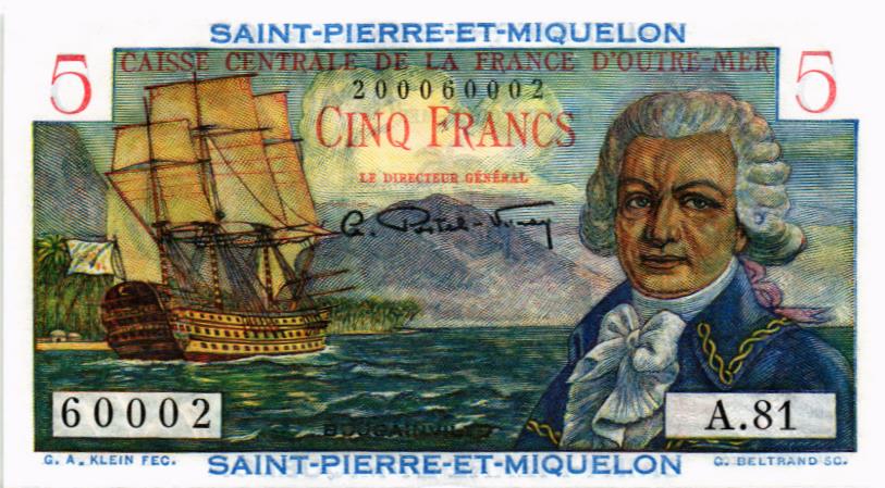 СЕН-ПЬЕР И МИКЕЛОН 5 ФРАНКОВ мини 1