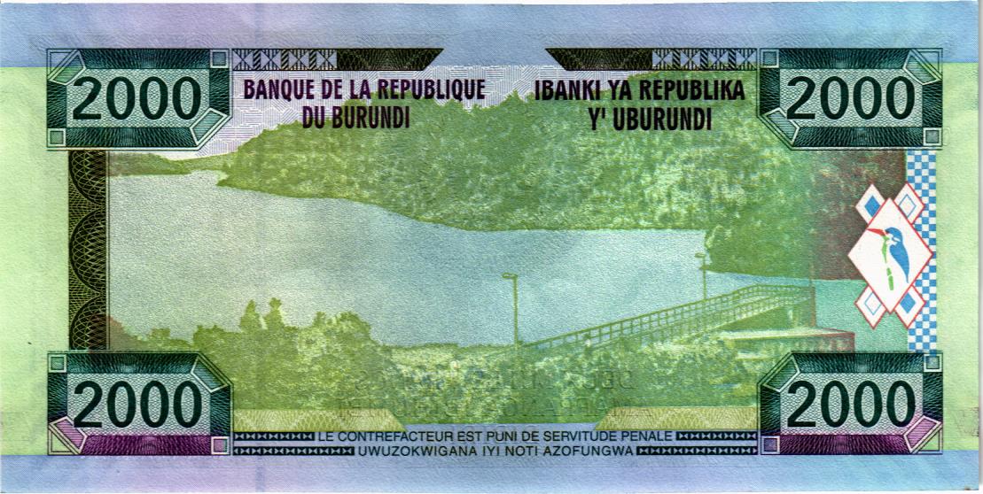 БУРУНДИ 2000 ФРАНКОВ мини 2