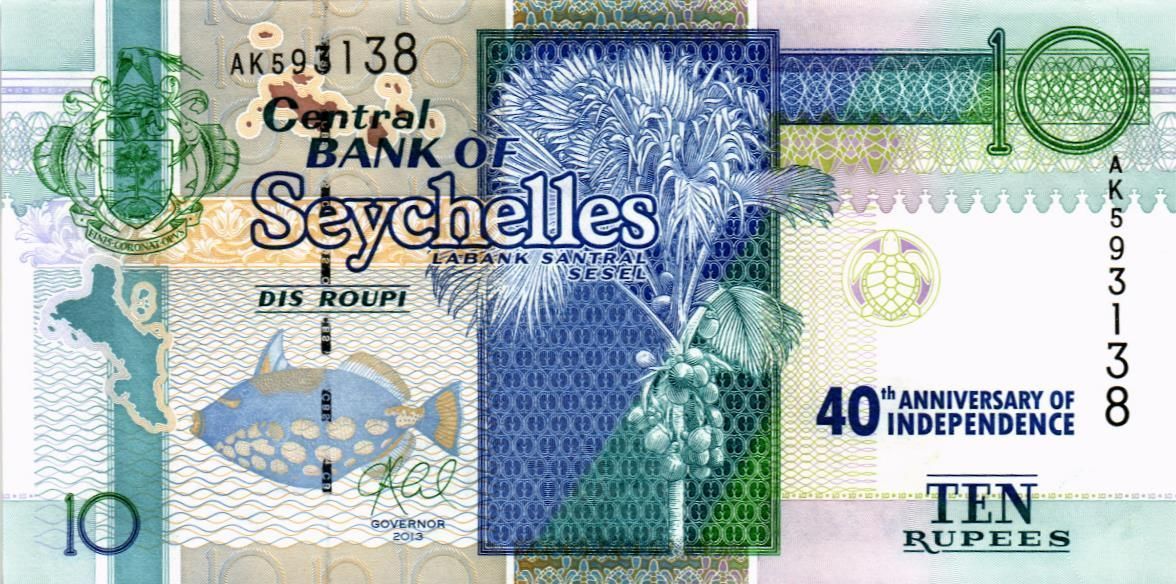 СЕЙШЕЛЬСКИЕ ОСТРОВА 10 РУПИЙ мини 1