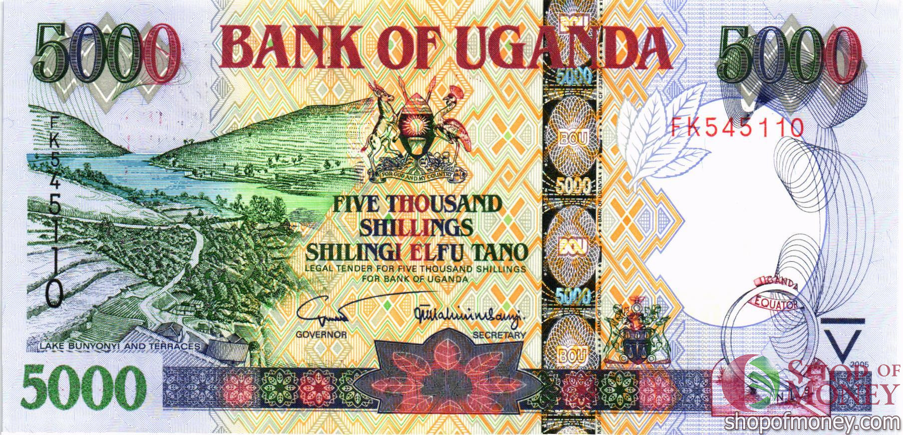 УГАНДА 5000 ШИЛЛИНГОВ