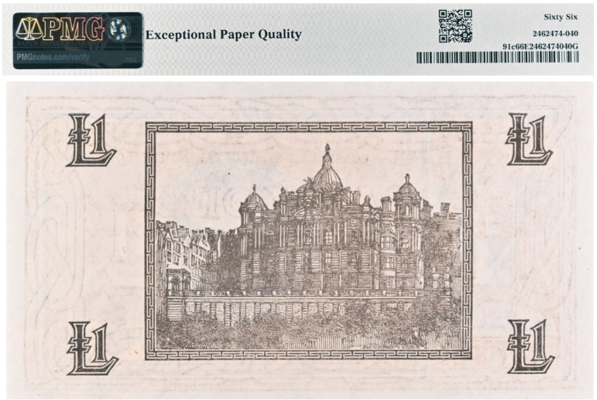 ШОТЛАНДИЯ 1 ФУНТ (PMG - GRADE 66) TOP POP мини 2