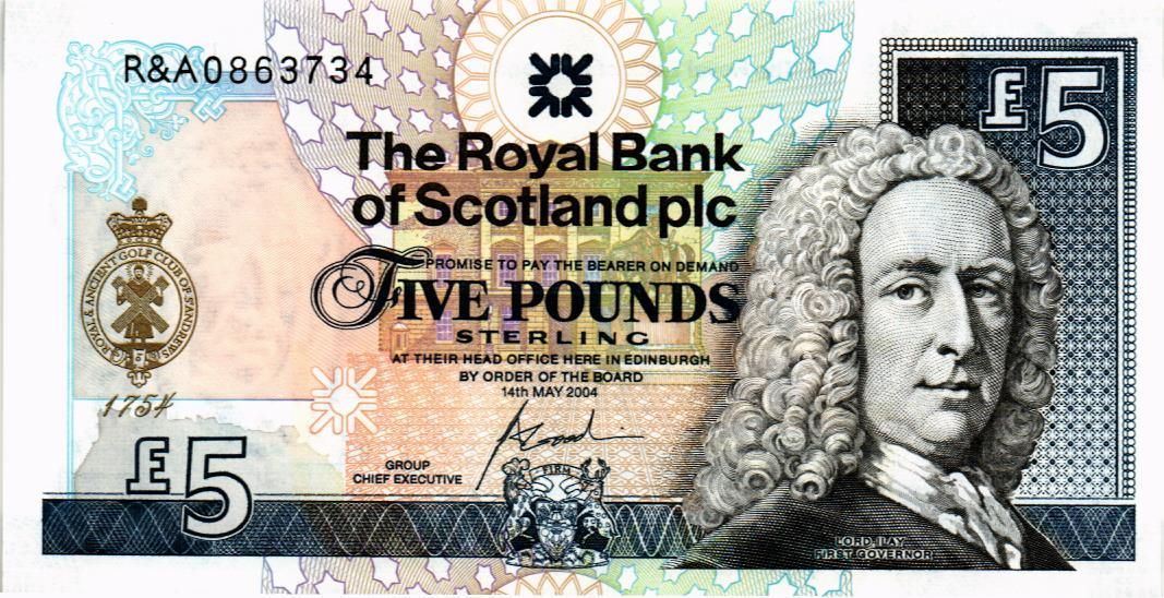 ШОТЛАНДИЯ 5 ФУНТОВ (ROYAL BANK OF SCOTLAND)