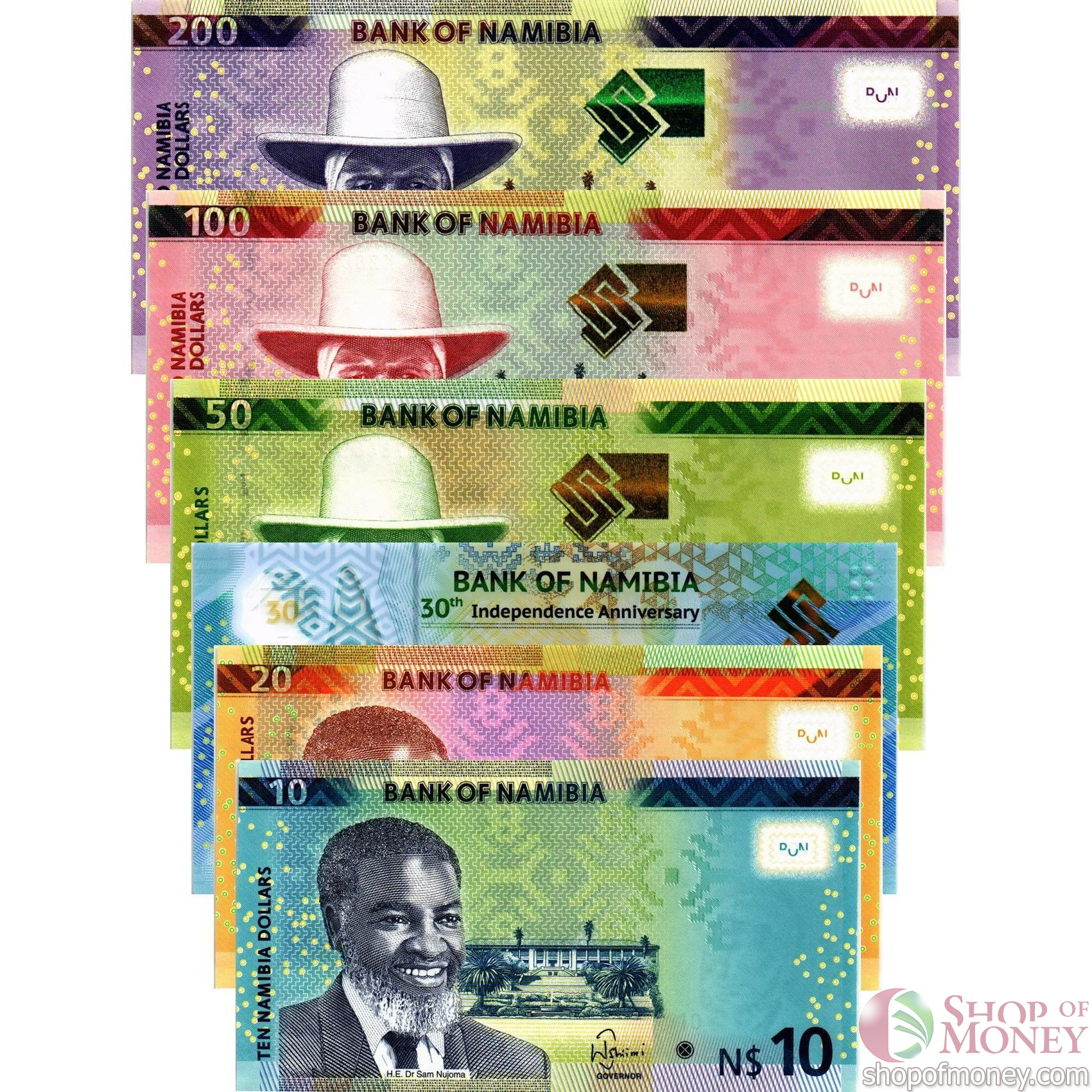 НАМИБИЯ 10 20 30 50 100 200 ДОЛЛАРОВ мини 1