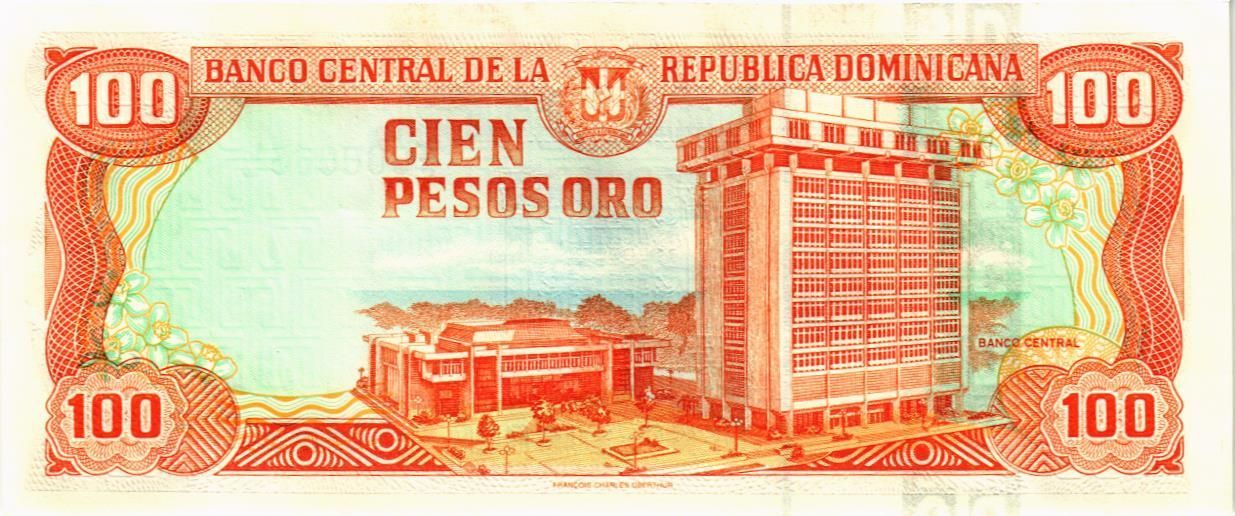 ДОМИНИКАНСКАЯ РЕСПУБЛИКА 100 ПЕСО (НИЗКИЙ НОМЕР) мини 2