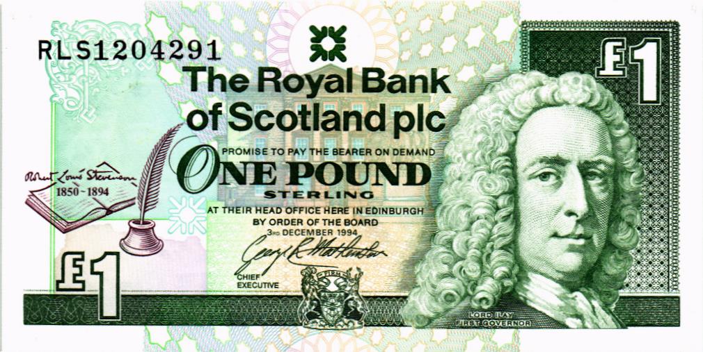 ШОТЛАНДИЯ 1 ФУНТ (THE ROYAL BANK OF SCOTLAND)