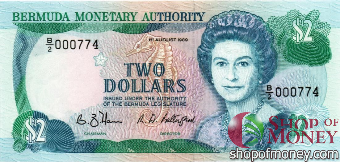 БЕРМУДСКИЕ ОСТРОВА 2 ДОЛЛАРА