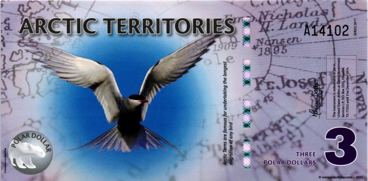 АРКТИЧЕСКИЕ ТЕРРИТОРИИ 3 ДОЛЛАРA мини 1