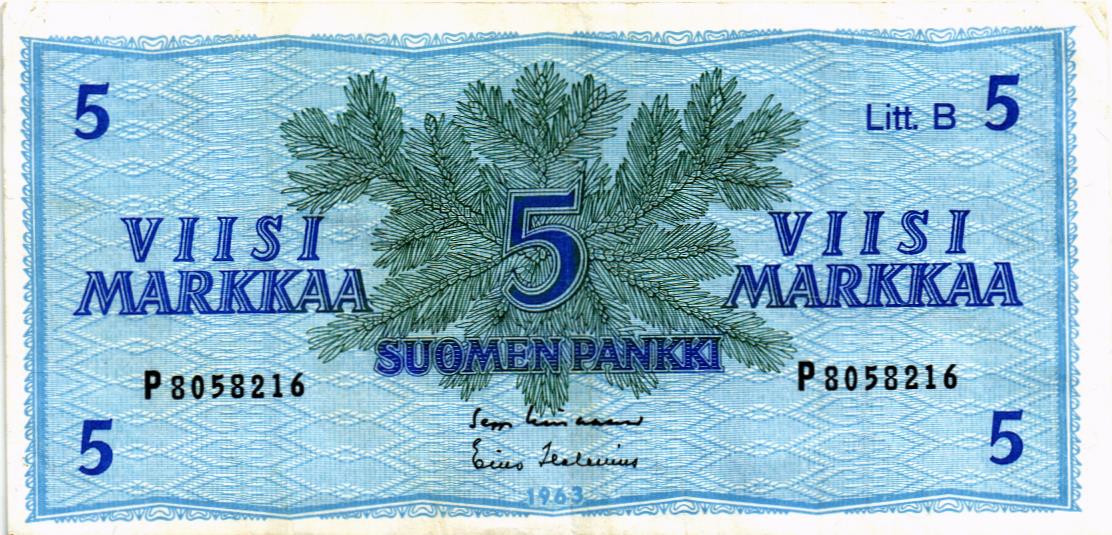 ФИНЛЯНДИЯ 5 МАРОК (Litt. B) мини 1