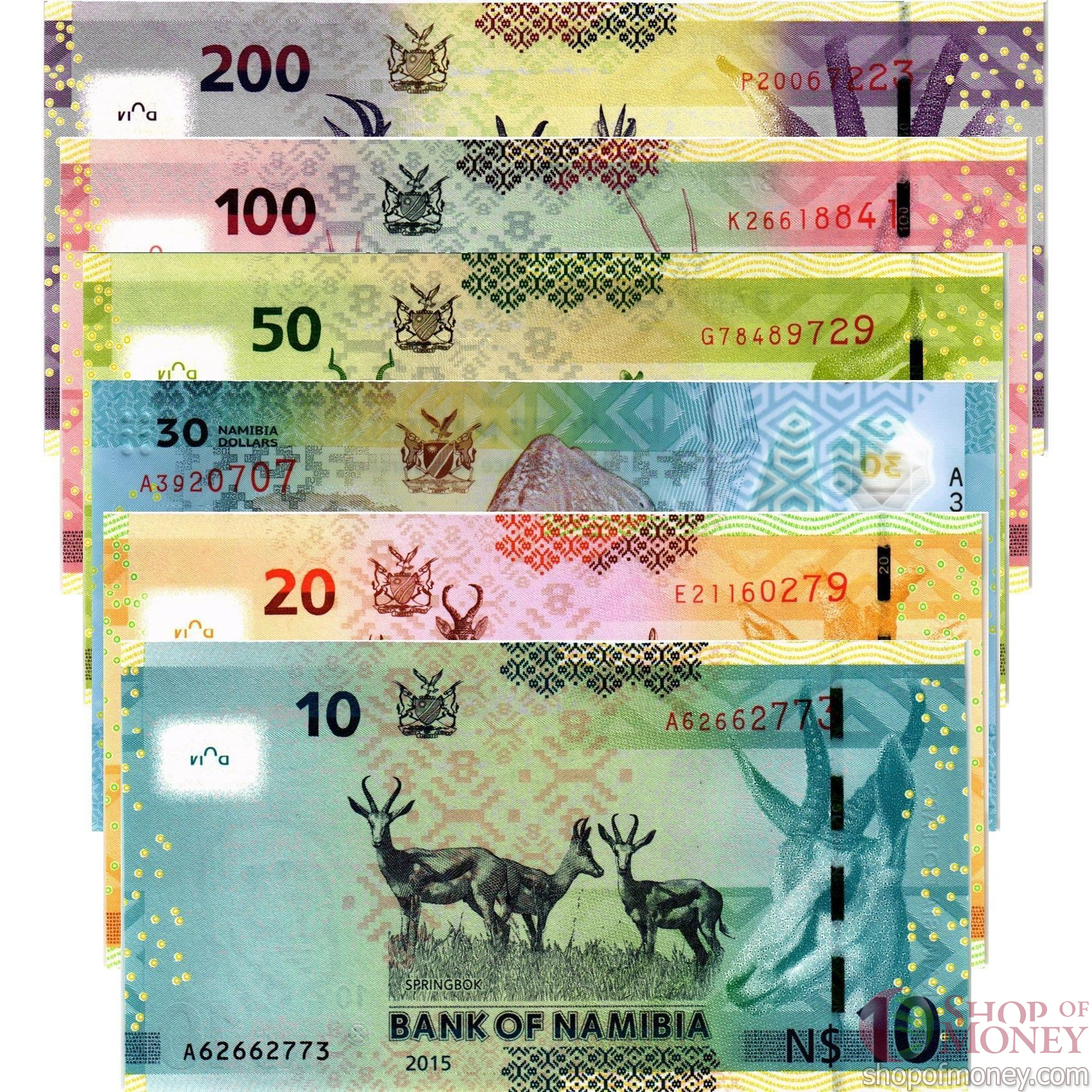 НАМИБИЯ 10 20 30 50 100 200 ДОЛЛАРОВ мини 2
