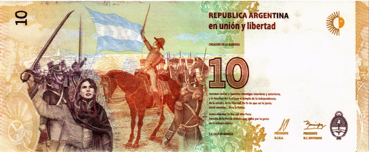 АРГЕНТИНА 10 ПЕСО (B-СЕРИЯ) мини 2