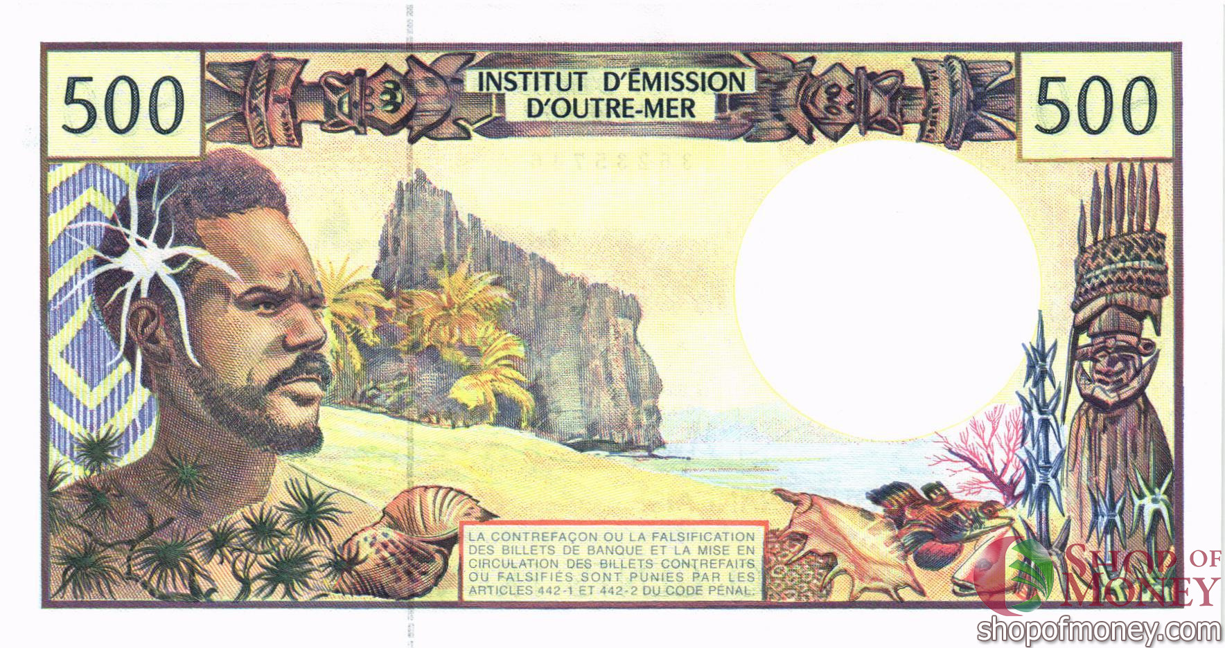 ФРАНЦУЗСКАЯ ПОЛИНЕЗИЯ 500 ФРАНКОВ мини 2