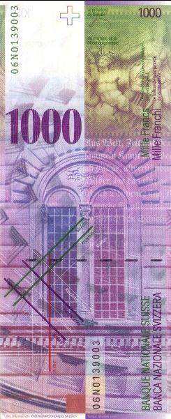 ШВЕЙЦАРИЯ 1000 ФРАНКОВ мини 2