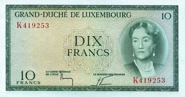 ЛЮКСЕМБУРГ 10 ФРАНКОВ мини 1
