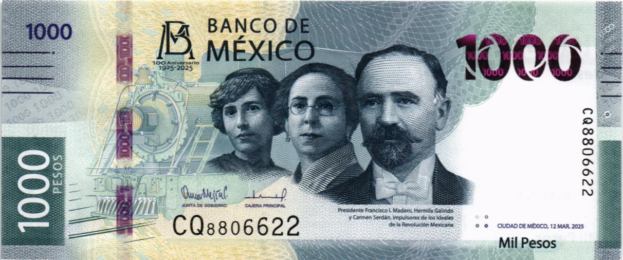 МЕКСИКА 1000 ПЕСО (НАДПЕЧАТКА)
