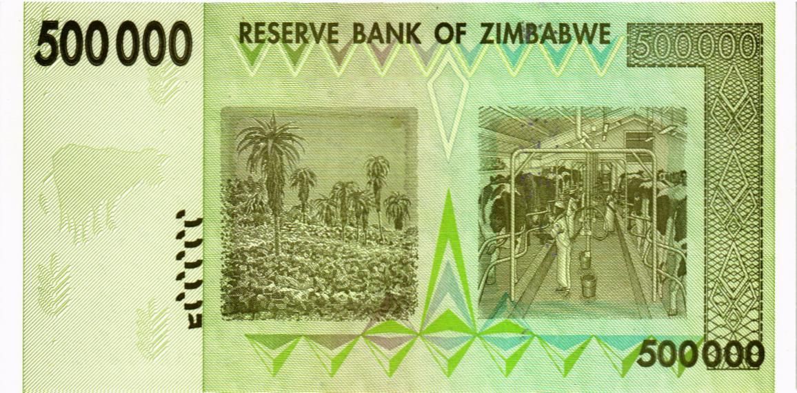 ЗИМБАБВЕ 500000 ДОЛЛАРОВ мини 2