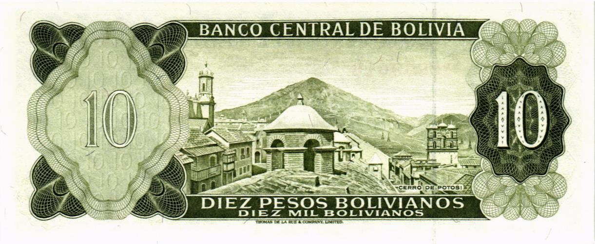 БОЛИВИЯ 10 БОЛИВИАНО мини 2