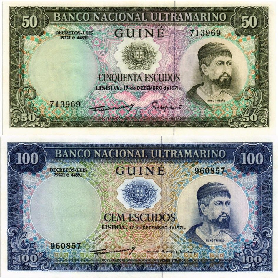 ПОРТУГАЛИЯ НАБОР 50 100 ЭСКУДО (ПОРТУГАЛЬСКАЯ ГВИНЕЯ)