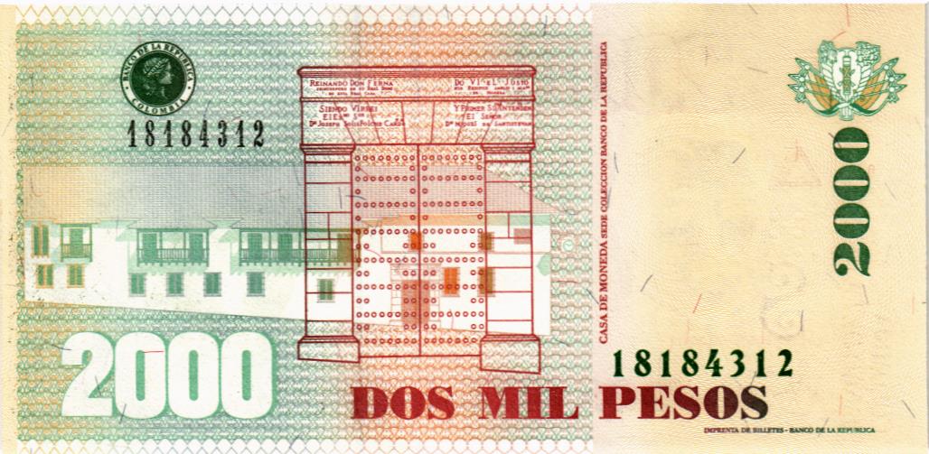 КОЛУМБИЯ 2000 ПЕСО (28.08.2013) мини 2