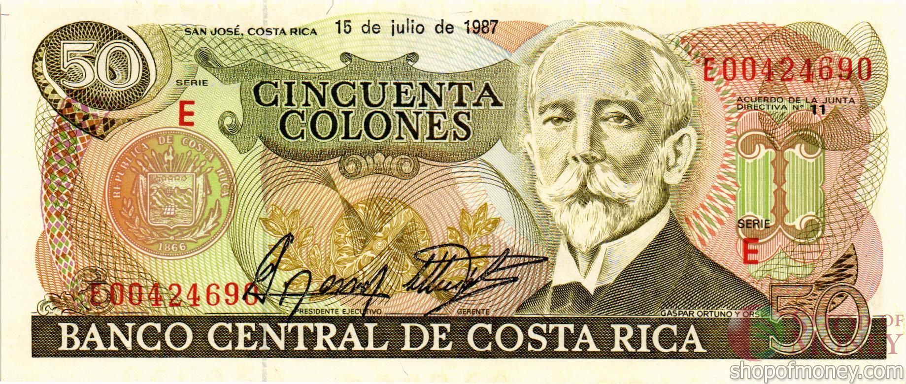 КОСТА-РИКА 50 КОЛОН