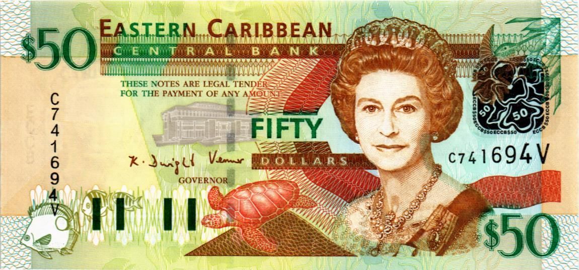 ВОСТОЧНЫЕ КАРИБЫ 50 ДОЛЛАРОВ (V - СЕНТ ВИНСЕНТ)