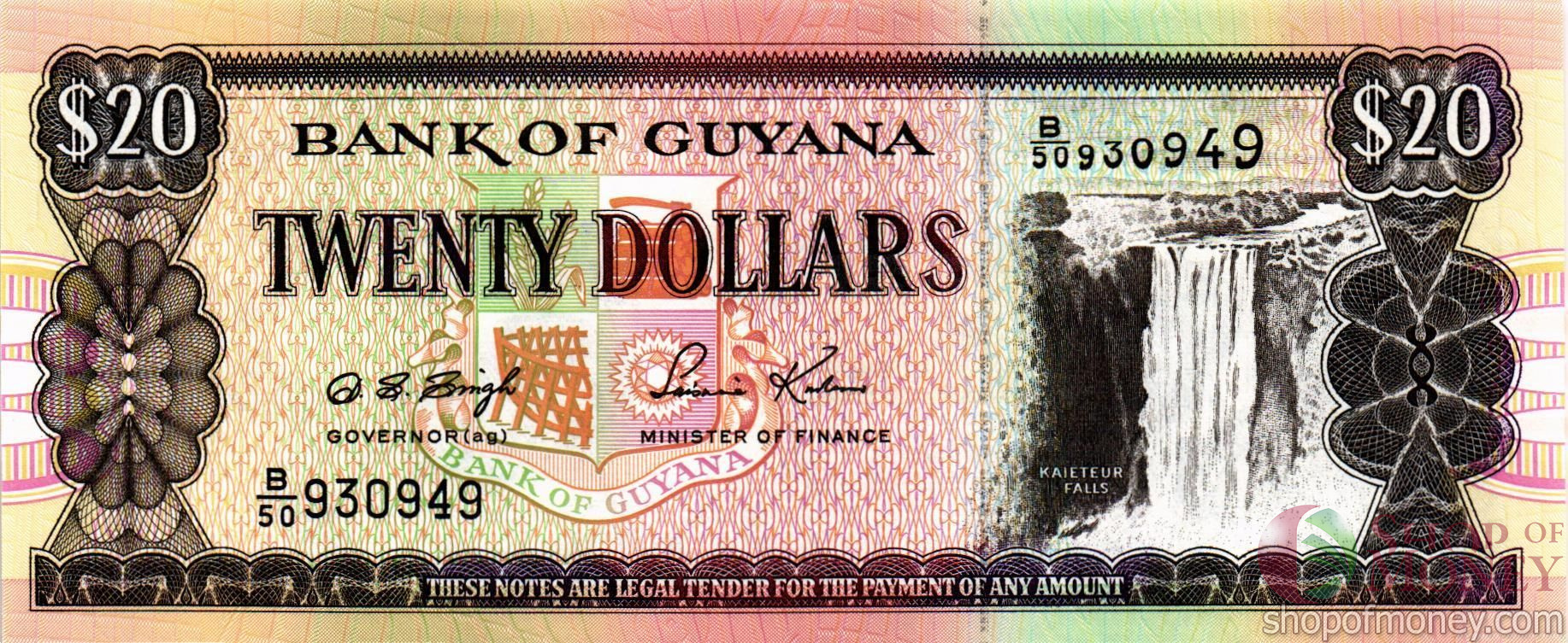 ГАЙАНА 20 ДОЛЛАРОВ